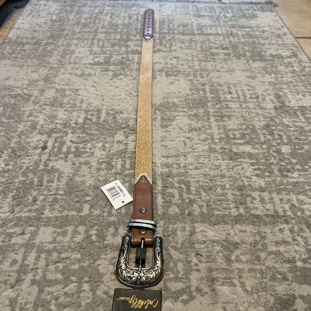Western Brown Leather Belt  Girls Large 27